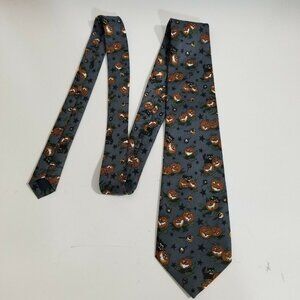 Indian Head Men's High Fashion Star Print Skinny Slim Tie One Size Gray